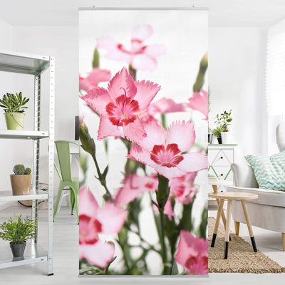 Bilderwelten Raumteiler Pink Flowers 250x120cm inkl. transparenter Halterung 250x120cm incl. transpa