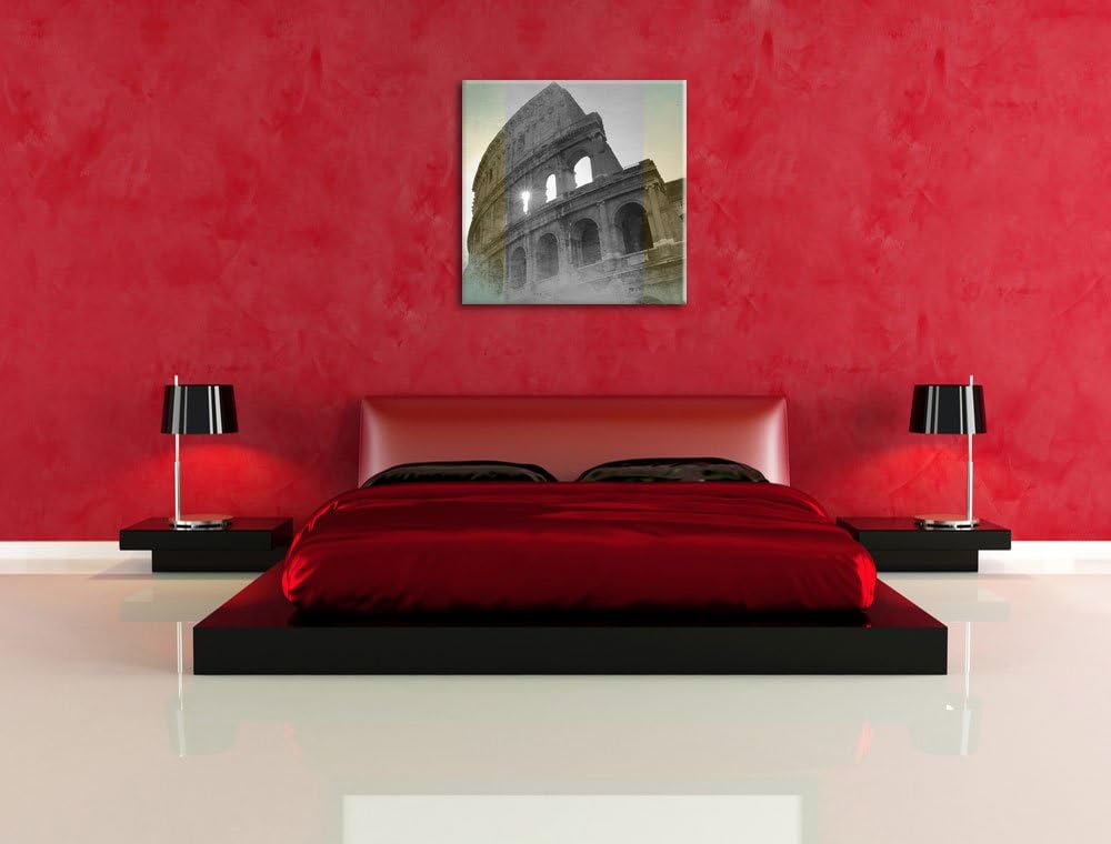 Pixxprint antikes Kolosseum in Rom als Leinwandbild/Grösse: 70x70 cm/Wandbild/Kunstdruck/fertig besp