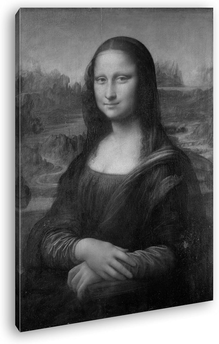deyoli Die Mona Lisa von Leonardo Da Vinci Format: 120x80 Effekt: Schwarz/Weiss als Leinwand, Motiv