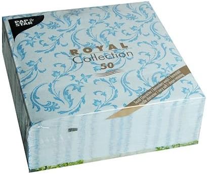250 Servietten "ROYAL Collection" 1/4-Falz 40 cm x 40 cm türkis "Damascato" 85003 Papstar Premium st