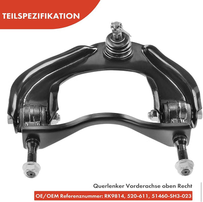 Frankberg Querlenker Vorne Links Kompatibel mit Civic II Shuttle EE 1.6L 1988-1995 Civic IV EC ED EE