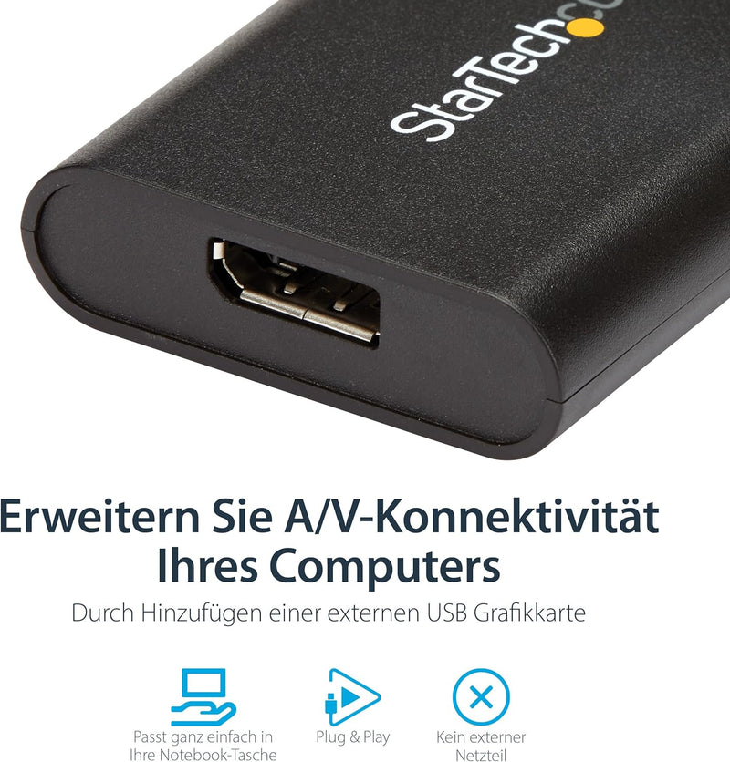 StarTech.com USB auf DisplayPort Adapter - USB zu DP 4K Video Adapter - Dual Monitor Adapter - USB 3