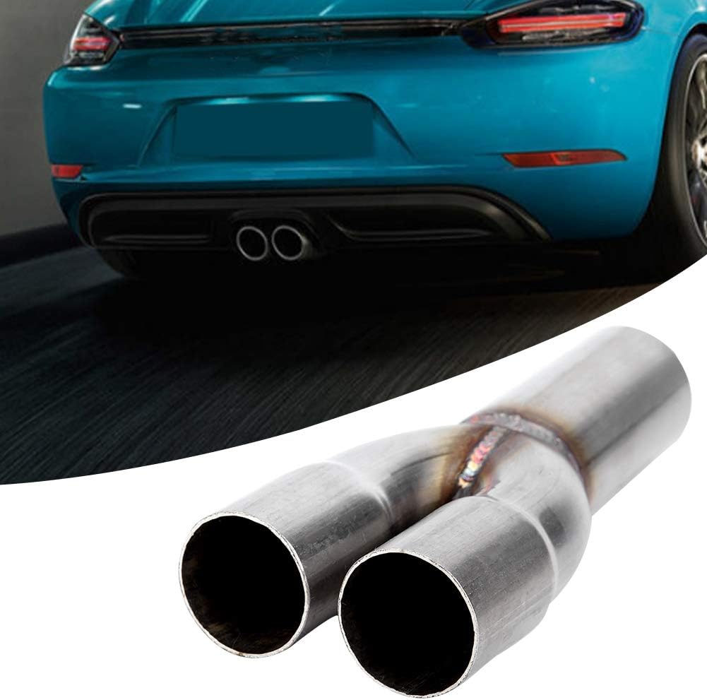 Auto Endrohre, Universal Edelstahl Auto Auspuff Endschalldämpfer Endschalldämpfer Doppelausgang 1,5