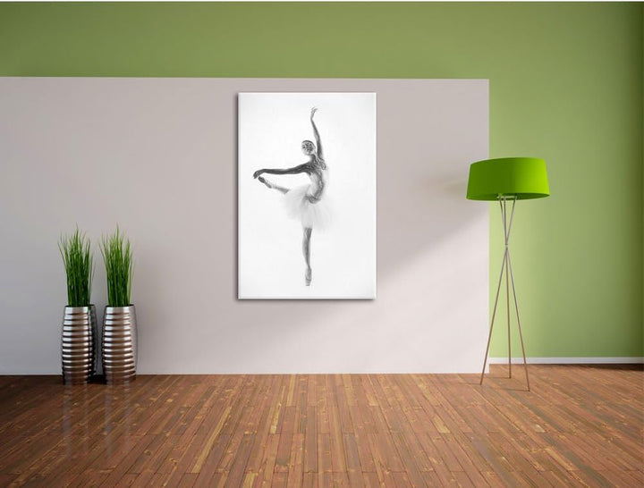 Pixxprint Ästhetische Ballerina als Leinwandbild/Grösse: 100x70 cm/Wandbild/Kunstdruck/fertig bespan