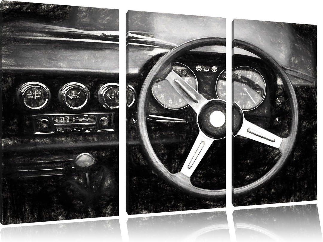 Pixxprint Olditmer von innen 3Teiler 120x80 cm Leinwandbild Wandbild Kunstdruck