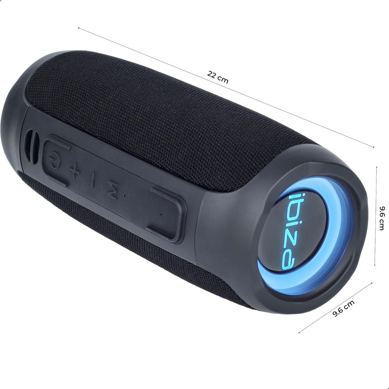 BULLET30 - IBIZA - 30W Tragbare 360° Bluetooth-Lautsprecherbox, batteriebetrieben, mit LED-Leuchtrin