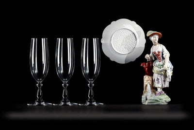 Alessi "Dressed", 4 Stück Sektflöte aus Kristallglas Aperitif, Aperitif