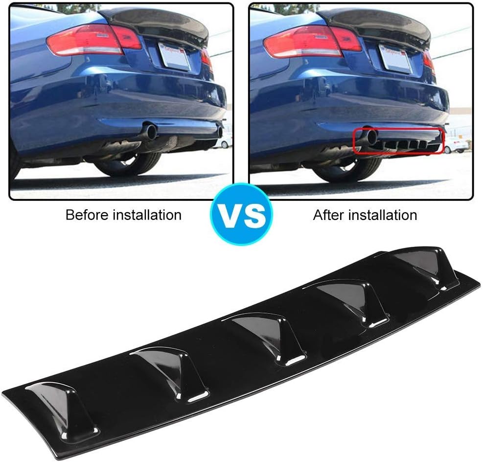KIMISS Universal Bumper Lippendiffusor Splitter, Auto Heckstossstange Chassis Shark Fin Spoiler Wing