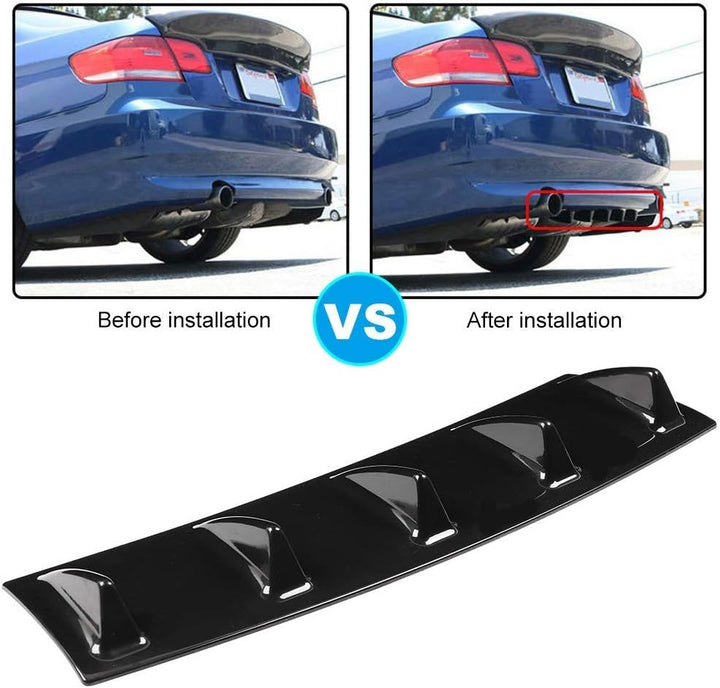 KIMISS Universal Bumper Lippendiffusor Splitter, Auto Heckstossstange Chassis Shark Fin Spoiler Wing