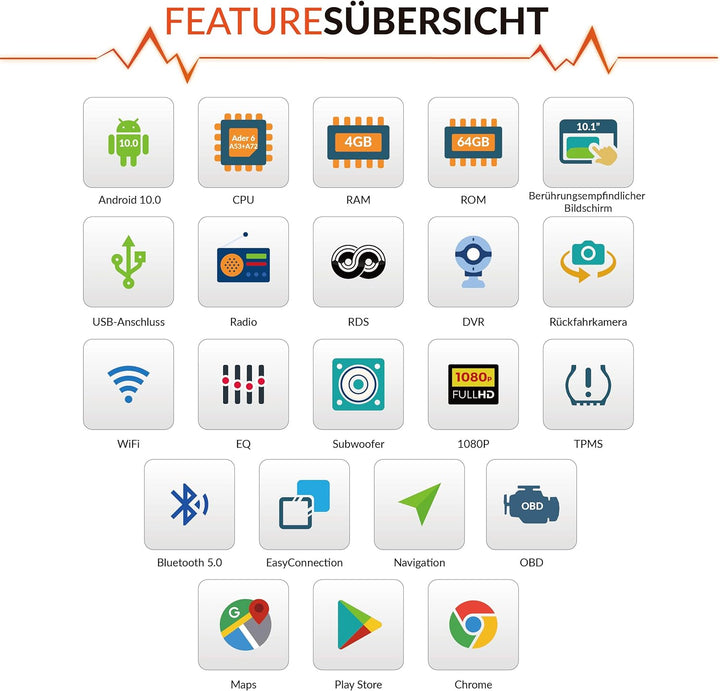 Amaseaudio Android 10 Autoradio, DSP+, 10.1" 90 gedreht Touchscreen, 2 Din für Universal, DSP+, Unte