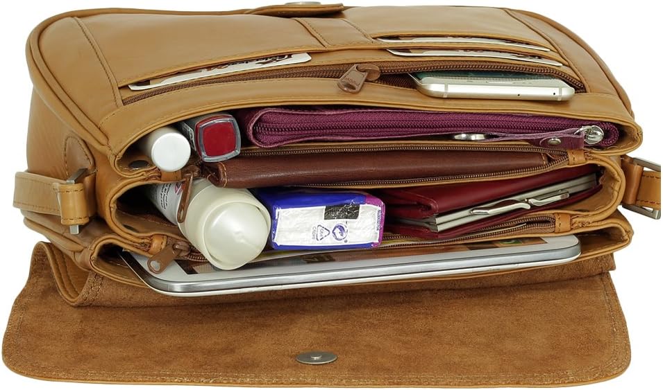 Ledershop24 Leder Damen Umhängetasche Schultertasche Festivaltasche Handtasche Tasche 28 cm vers. Fa