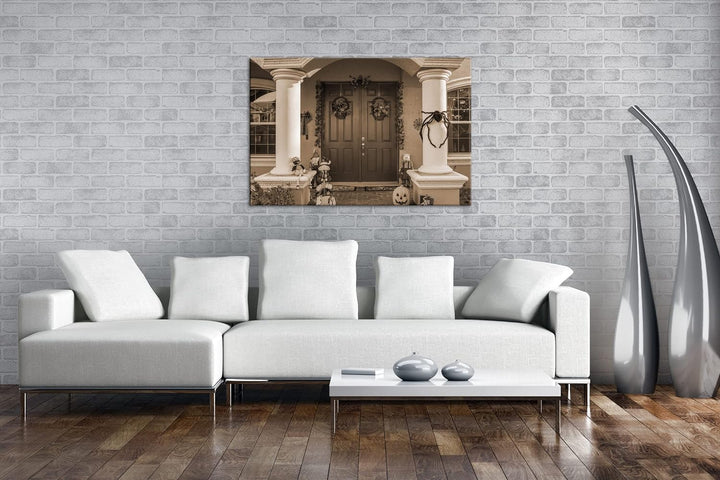 Halloween steht vor der Tür Effekt: Sepia, Format: 80x60 als Leinwandbild, Motiv fertig gerahmt auf