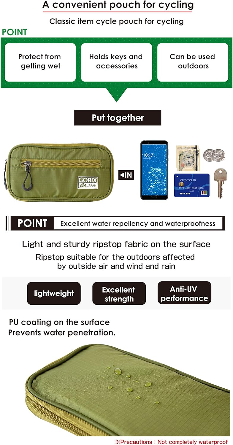 GORIX Cycle Wallet Pouch Bag wasserdichte Handytasche Rennrad MTB Fahrrad (BKPO(Global Edition)) (Gr