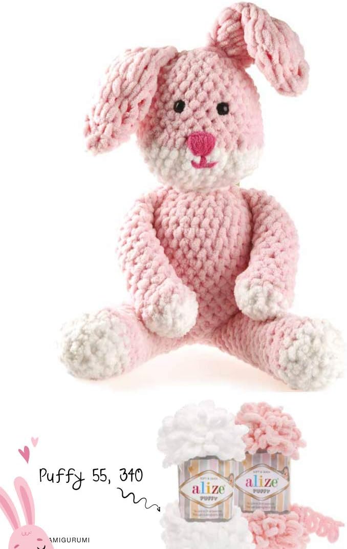 Alize Puffy Baby Big Loop Deckengarn, 300 g, 100 % Micropolyester, weiches Garn, Handstrickgarn, seh