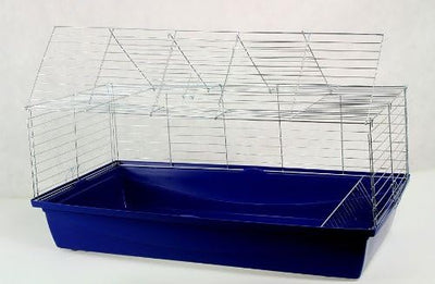 Interzoo Nagerkäfig,Hasenkäfig,Meerschweinkäfig,Käfig,Rabbit,Zwergkaninchen ca. 100x54x43cm blau jet