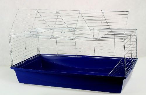 Interzoo Nagerkäfig,Hasenkäfig,Meerschweinkäfig,Käfig,Rabbit,Zwergkaninchen ca. 100x54x43cm blau jet