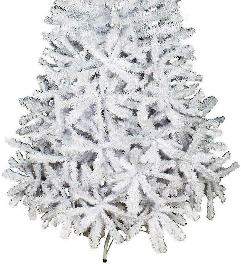 HAAC künstlicher Weihnachtsbaum in Farbe weiss 150 cm mit 680 Zweigen Tannenbaum aufklappbar mit Met