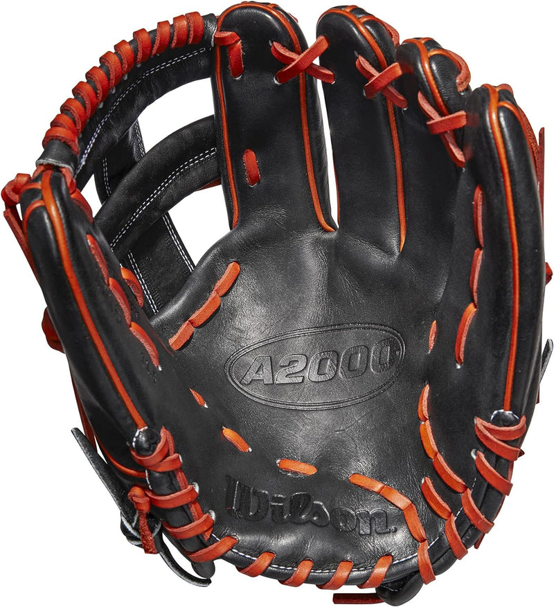 WILSON A200 Baseballhandschuh-Serie Rechte Hand Wurf 29,2 cm (11,5 Zoll) Schwarz/Kupfer – Standard-H