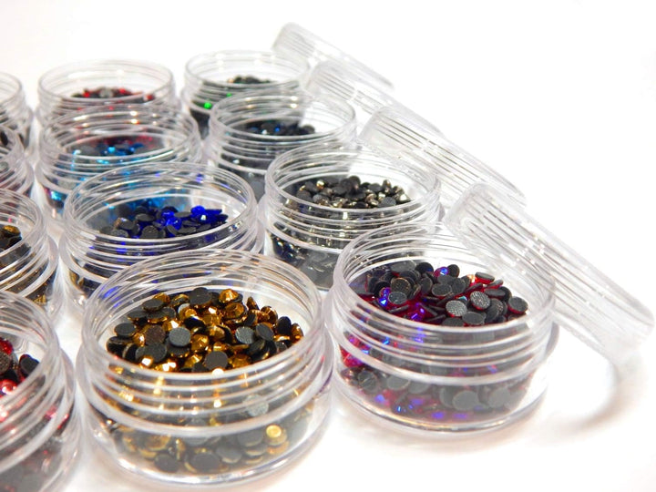 10000 Stück, Hotfix Strasssteine, zum Aufbügeln, AAA Qualität, 20 Farben Set mit Sortierbox, Glitzer