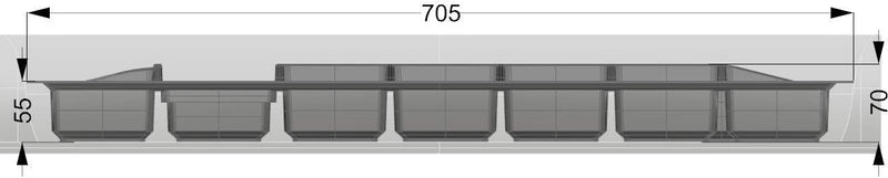 Lana Solution Besteckeinsatz für 80er Schublade, 462 mm x 712 mm, anthrazit Anthrazit 705 mm x 462 m