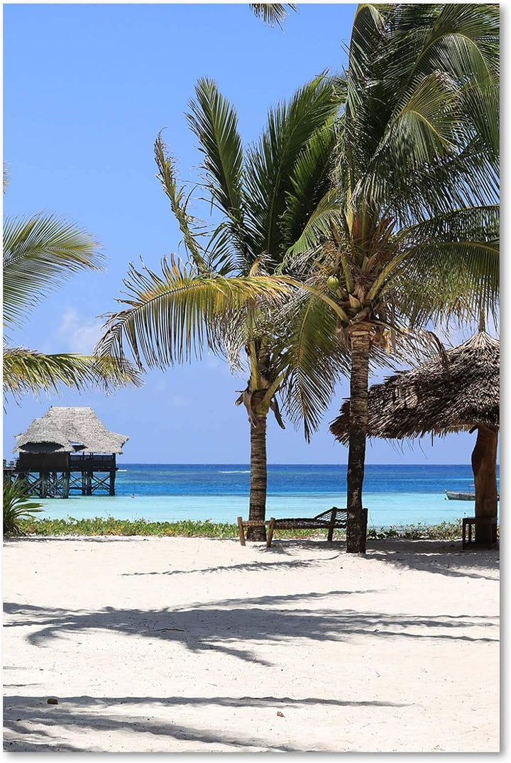 Wandbild XXL Landschaft Deko Kunst Bilder Ozean Blau 80x120 cm Deko paneel 80x120 cm Blau_C, Deko pa