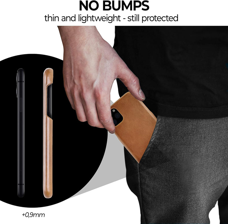BULLAZO Menor Classic – kompatibel mit iPhone 11 Pro 5,8" Case Handy Schutzhülle aus hochwertigem Le