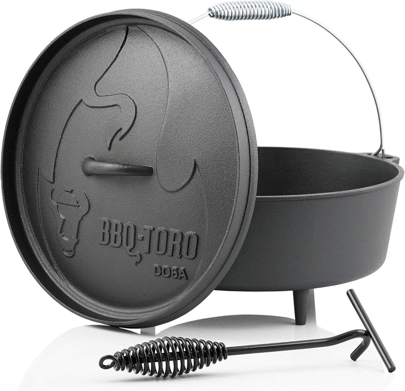 BBQ-Toro Dutch Oven Alpha Serie | 5,5 Liter (DO6A), Topf mit Füsse | bereits eingebrannt - preseason