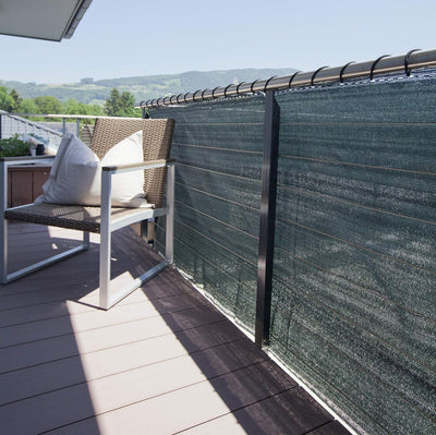 Windhager Zaunblende Sichtschutz Windschutz für Garten, Balkon und Sportplatz; Dunkelgrün, inkl. 12