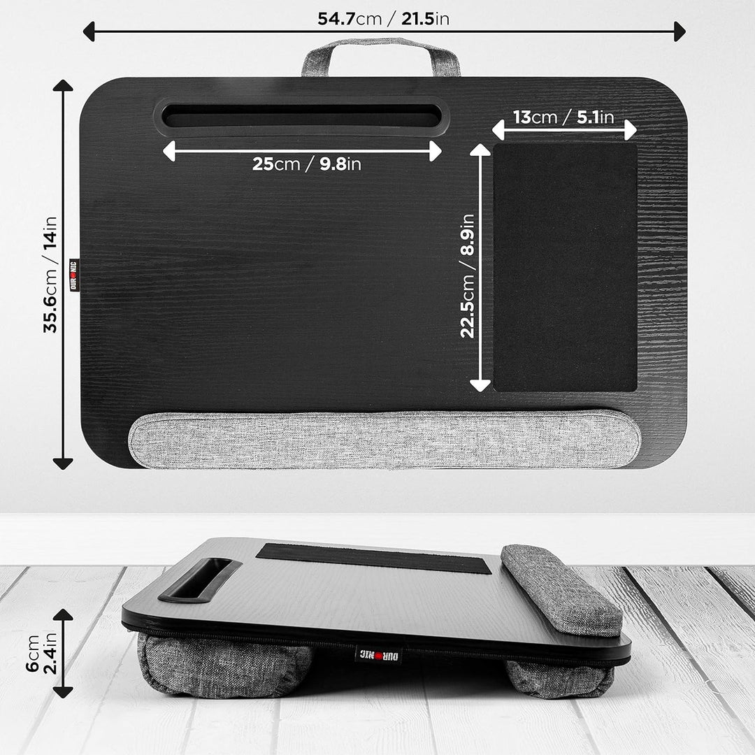 Duronic DML433 Laptopständer mit Handgelenkpolster | Ergonomischer Laptop Tisch mit Kissen | Laptop