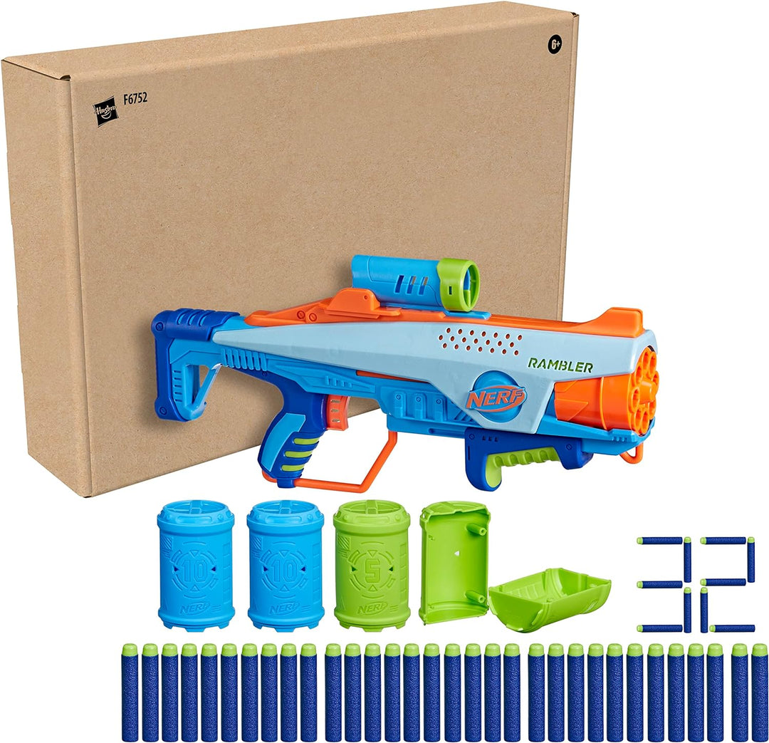 Nerf Elite Junior Rookie Pack, Easy-Play Blaster, 32 Nerf Elite Darts, 4 Ziele, Rookie Pack