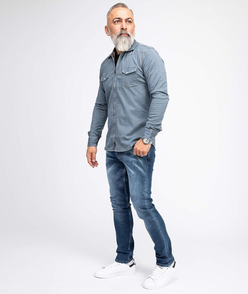 Indumentum Jeans Herren Slim Fit Hose Stretch 29W / 30L Blau - Is-300, 29W / 30L Blau - Is-300