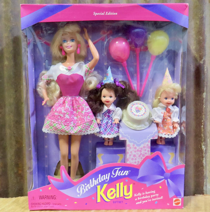 Barbie Birthday Fun KELLY Giftset Special Edition w Barbie, Kelly & Chelsea Dolls & Accessories (199