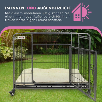MaxxPet Hundebox - Hundekäfig - Faltbarer Metall-Hundekäfig - Inklusive Hundekissen - Hundetransport