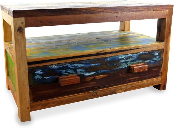 livasia Java Sideboard aus Teakholz | TV-Bank aus Massivholz | Phonoschrank/HiFi-Möbel der Marke Asi