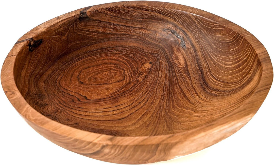 Windalf Holzschale YULI Ø 27-30 cm Servierschale Obstschale Salatschale Handarbeit