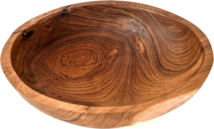 Windalf Holzschale YULI Ø 27-30 cm Servierschale Obstschale Salatschale Handarbeit