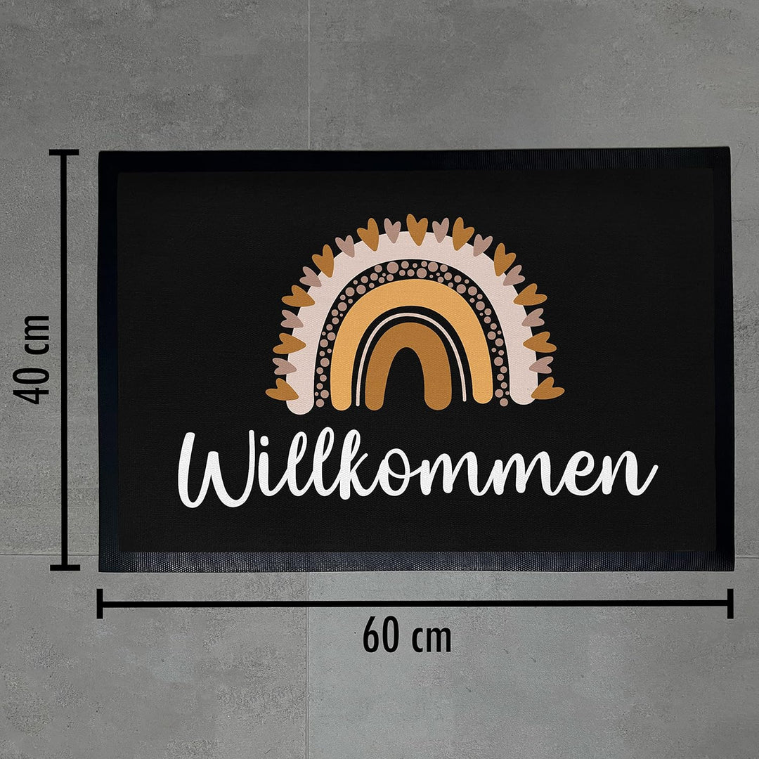 Trendation - Willkommen Herbst Braun Grafik Fussmatte Geschenk Schöne Fussmatte Aussen und Innenbere