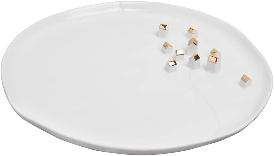 Räder Porzellangeschichten Teller Dorf, Gold