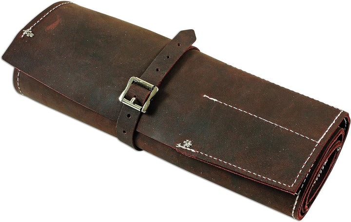 Gunson 77168 Werkzeugrolle aus Leder, antikes Finish, 15 Taschen, braun