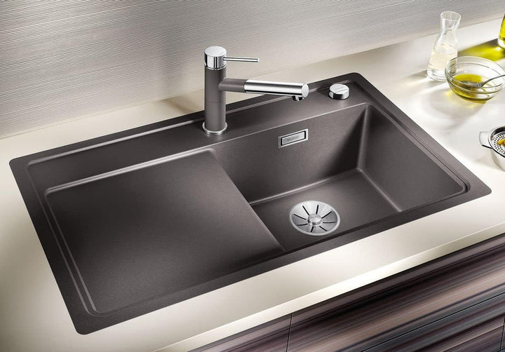 BLANCO ZENAR 45 S-F | SILGRANIT anthrazit | Einbauart: Flächenbündig | Hauptbecken links | mit Ablau
