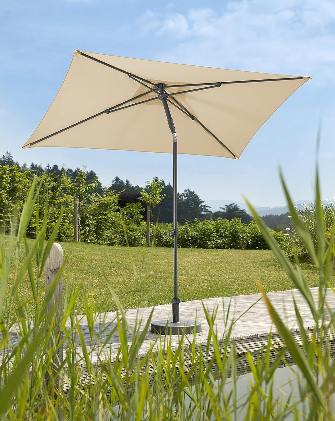 Schneider-Schirme Sonnenschirm Sevilla, natur, 240 x 140 cm rechteckig, 667-02, Gestell Stahl, 4.6 k