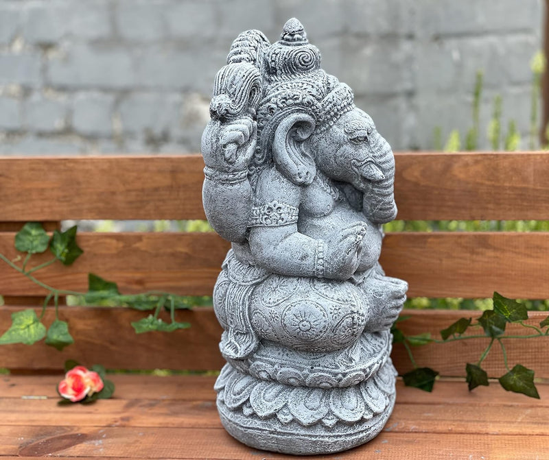 Stone and Style Steinfigur Ganesha 12,1 kg frostfest Steinguss massiv