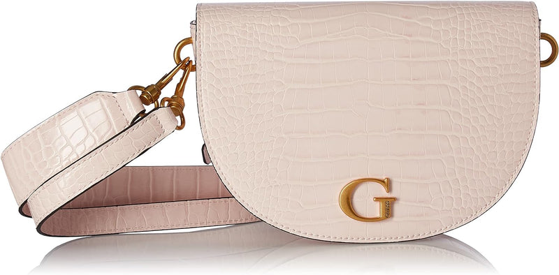 Guess Damen Creme Danna Saddle Bag, Rosa, Einheitsgrösse