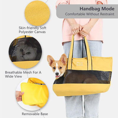 PETCUTE Haustier Handtasche,Atmungsaktiv Hundetragetasche Handtasche mit Sicherheitsleine,Faltbare R