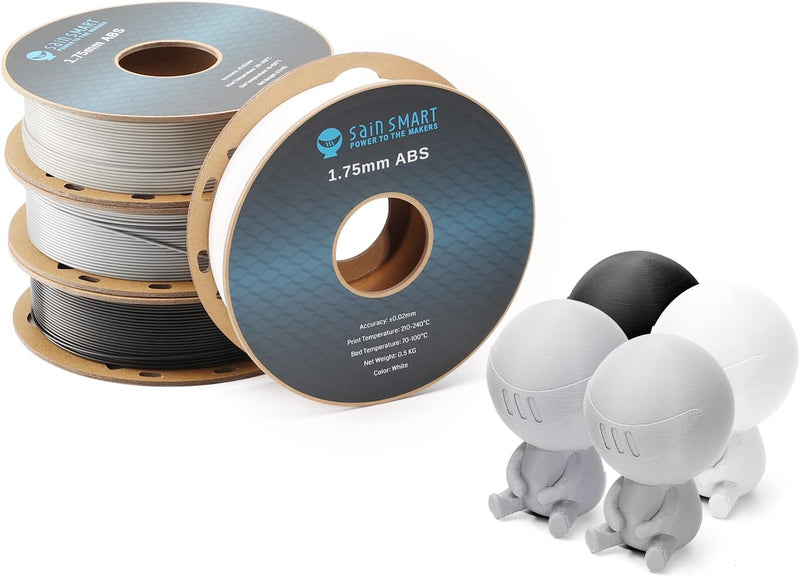 SainSmart ABS Filament 1.75mm, ABS 3D Drucker Filament Bündel, Massgenauigkeit +/- 0.02 mm, 500g x 4