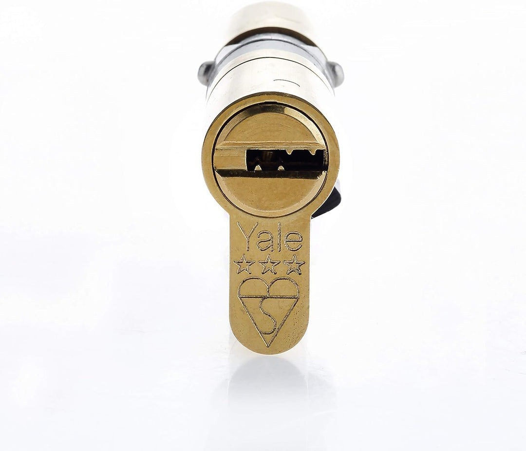 Yale B-YS3-3535BT Schliesszylinder mit 3 Sternen, hohe Sicherheit, (70 mm), Messing-Finish, 35:35 (7