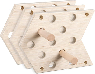 Navaris Pegboard Kletterbrett 3 Bretter im Set - Kletter Brett Boulder Board aus Holz - Stecktafel i