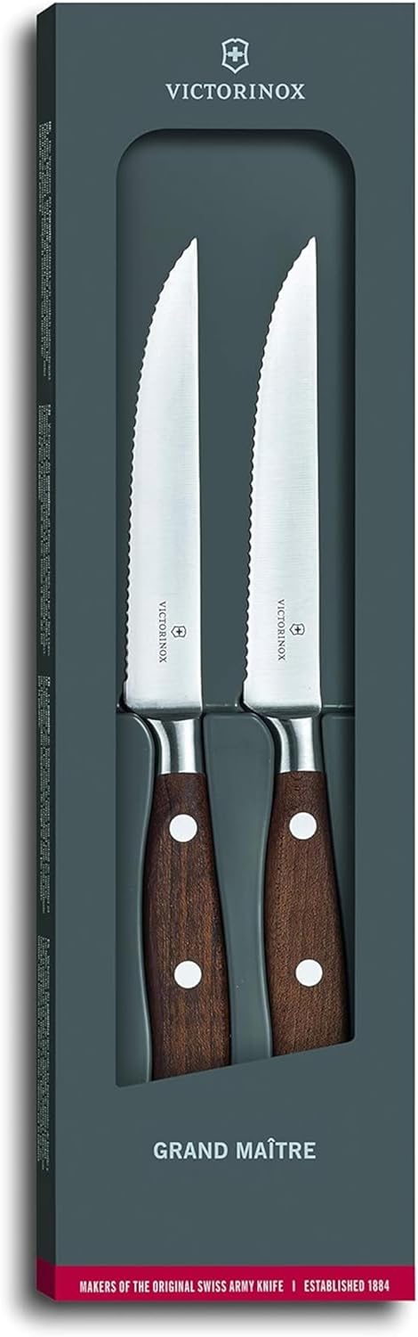 Victorinox, Grand Maître, Profi Tranchier-Set, 2-teilig, Extra Scharfe Klinge, Wellenschliff, 12 cm,