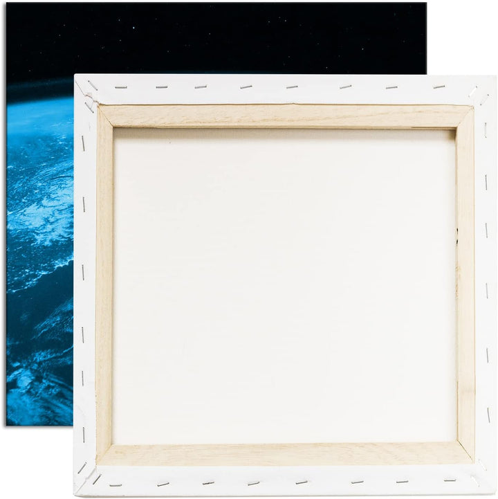 Sicht aus der ISS auf die Erde Format: 60x60 Effekt: Zeichnung als Leinwandbild, Motiv auf Echtholzr