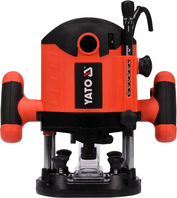 YATO Profi Oberfräse mit 2100 Watt, Ø 8 und 12 mm, Drehzahlregelung, Parallelanschlag, Tiefeneinstel